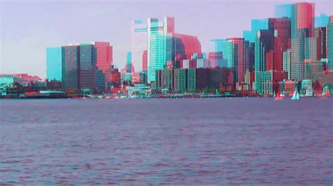 3d Anaglyph Red Cyan Glasses Boston Harbor Cruise And Marina In Hd