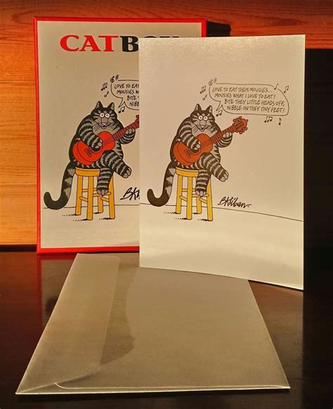 Kliban Cat One Card With Box And Envelope Mousies What I Love To Eat