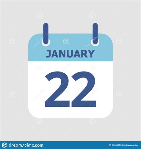 Calendar 22nd Of January Stock Vector Illustration Of Annual 134595833