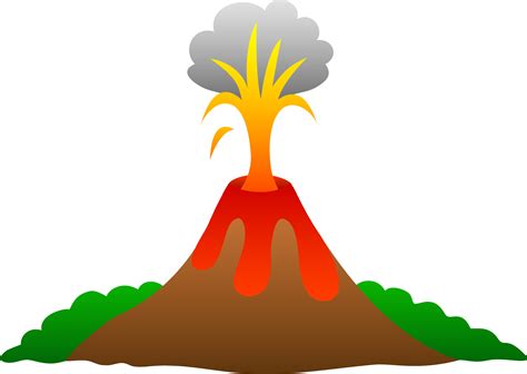 Volcano Erupting With Lava Free Clip Art
