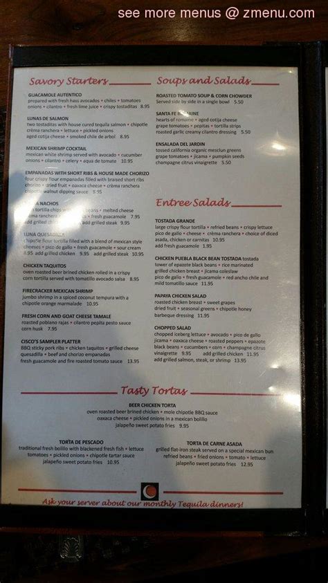 A delicious wahoo's margarita with the addition of coconut makes it the perfect summer refreshment! Menu at Luna Modern Mexican Kitchen restaurant, Rancho ...