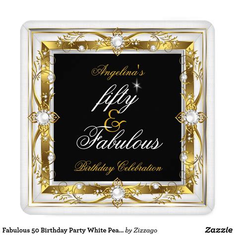 A Black And Gold Birthday Party Card With The Words Happy Fabulous And