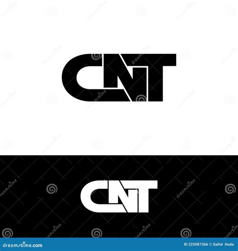 Letter Cnt Simple Monogram Logo Icon Design Stock Vector