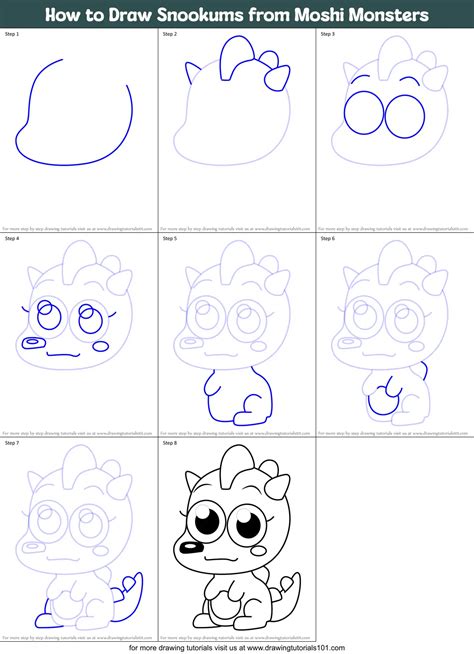 How To Draw Snookums From Moshi Monsters Moshi Monsters Step By Step