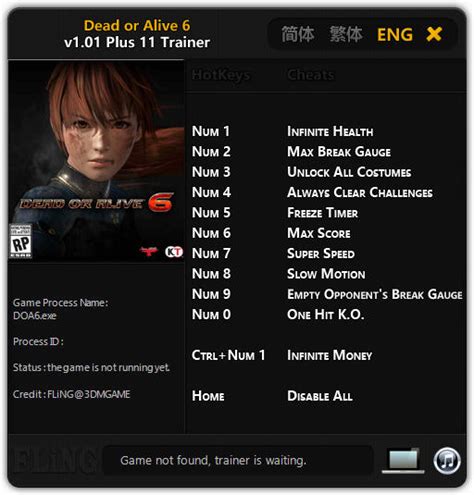 Dead Or Alive 6 Trainer 11 V101 Fling Download Pc Cheat Codes For Game