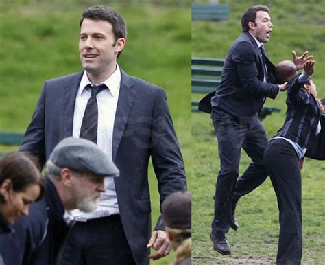 Photos Of Ben Affleck Playing Football On The Set Of The Company Men Popsugar Celebrity