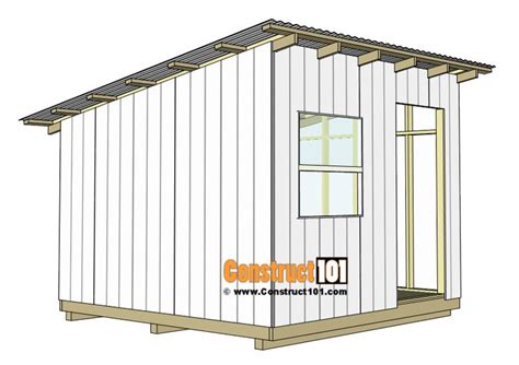 10x10 Lean To Shed Plans Construct101 Shed Plans Lean To Shed