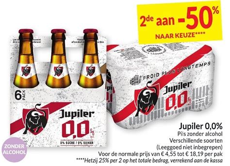 Jupiler 0 0 Pils Zonder Alcohol Verschillende Soorten Promotie Bij
