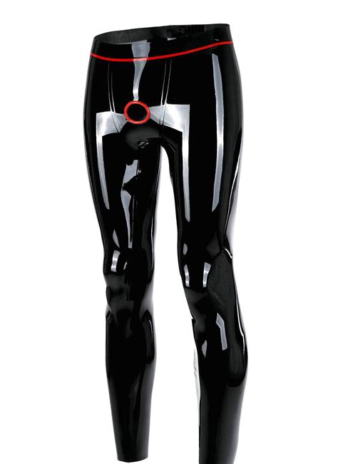 Latex Soft Trousers Rubber Pants Front Open Men Sexy Leggings Natural Latex Handmade Fetish