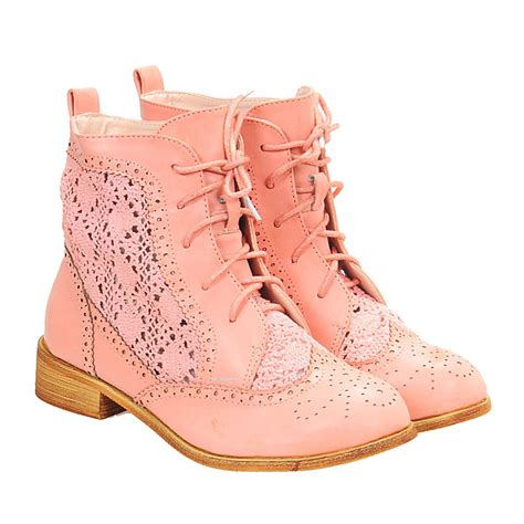 Vintage Crochet Sweet Round Toe Lace Up Ankle Boots For Women On Luulla