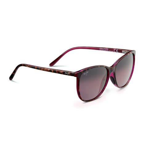 maui jim women s ocean tortoise with raspberry polarized cat eye sunglasses women s sunglasses