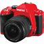 Pentax K R Digital SLR Camera With 18 55mm Zoom Lens Red 14734