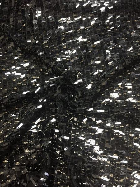 Showtime Fabric All Over Stitched Sequins Mesh Heavy Sequins Black