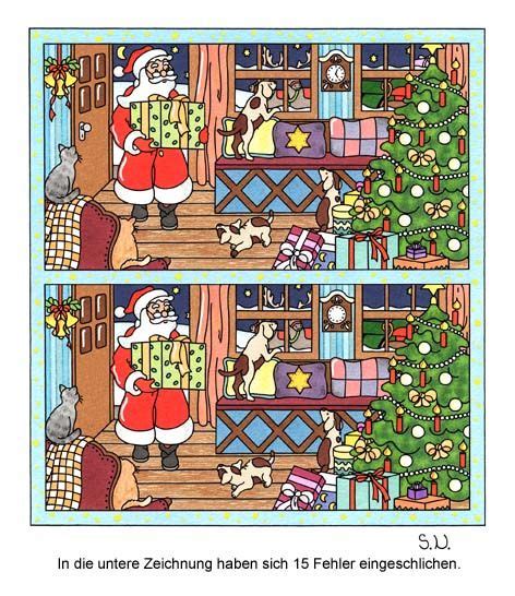 Die kreuzworträtsel jetzt gratis downloaden und in der schlichter segenswunsch für weihnachten und zur winterzeit ich wünsche dir, dass dir auch kleine. Weihnachtsrätsel, Fehlersuchbild, Weihnachtsmann bringt ...