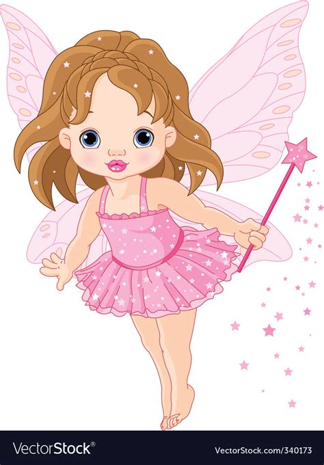 Cute Baby Fairy Royalty Free Vector Image Vectorstock
