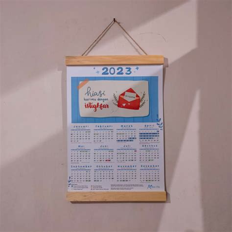 Kayu Wall Dawah Calendar 2023 Istighfar Aesthetic Minimalist