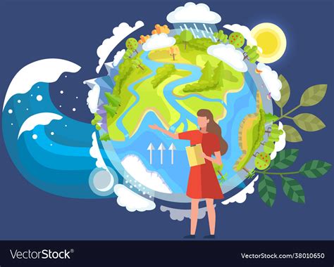 Girl Talking About Impact Climate Change Vector Image