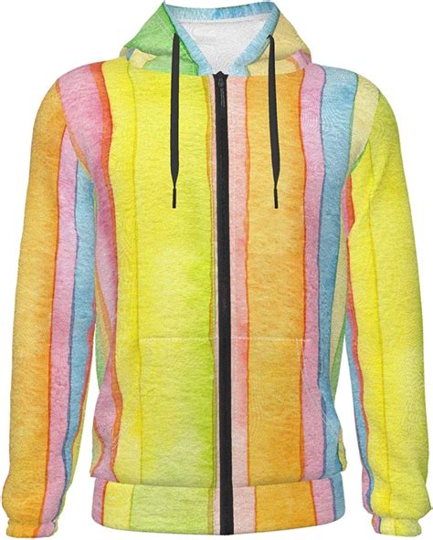 Kxt Watercolor Rainbow Teen Hoodiessoft Zip Up Hooded