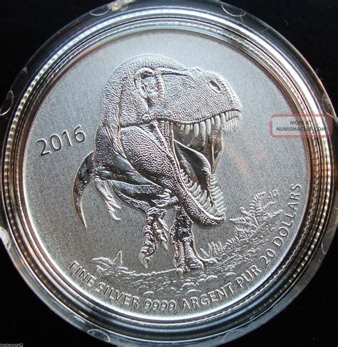 dinosaur investment 20 fine silver coin canada tyrannosaurus rex 2016