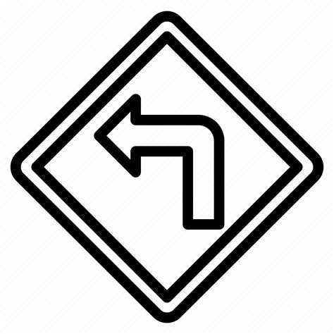 Left Signaling Road Sign Arrow Traffic Signs Turn Left Icon