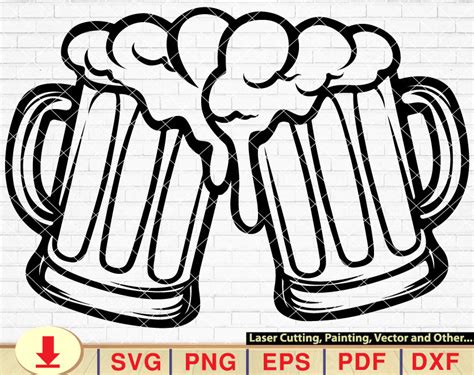 Beer Mugs Toasting Svg Beer Svg Beers Cheers Svg Beer Etsy