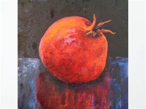 Pomegranate Painting Original Art Fruit Oil Painting On Canvas Etsy