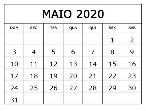 Maybe you would like to learn more about one of these? Calendário Maio 2020 Modelo | Zudocalendrio