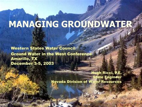 Ppt Western States Water Council Ground Water In The West Conference