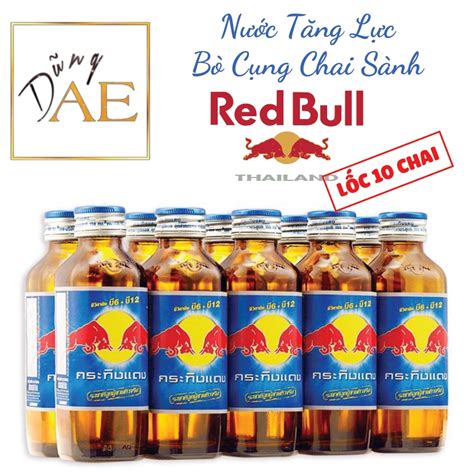 Lốc 10 Chai Nước Tăng Lực Red Bull Bò Húc Thái Lan Bò Cụng Chai Sành