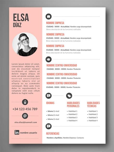 Descargar plantilla curriculum vitae word. Currículum LIMA | Empapelarte | Hojas de vida creativas ...