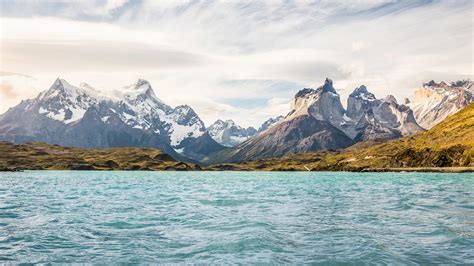 View Of Lake And Cuernos Del Paine And Paine Grande Torres Del Paine