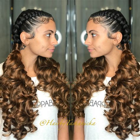 Feed in braids are always usually very tight, but this style is very tight because the braids are mini and they wrap around the head. Simple cute and sassy. This is the perfect quick hairstyle that will turn everyone's head. Two ...