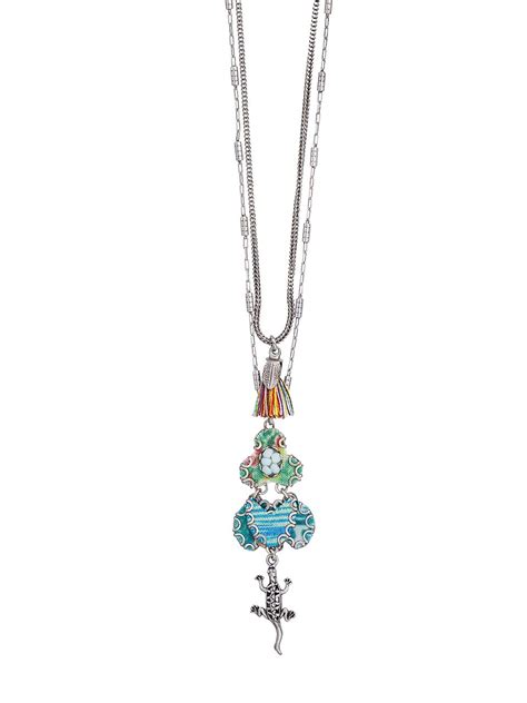 Ayala Bar Long Necklace W3018 Rainbow Aqua Blue Summer 2019