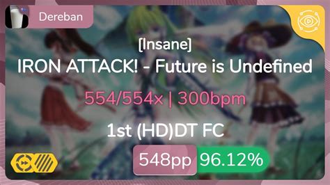 dereban iron attack future is undefined [insane] 1st hddt fc 96 12 { 9 548pp fc} osu