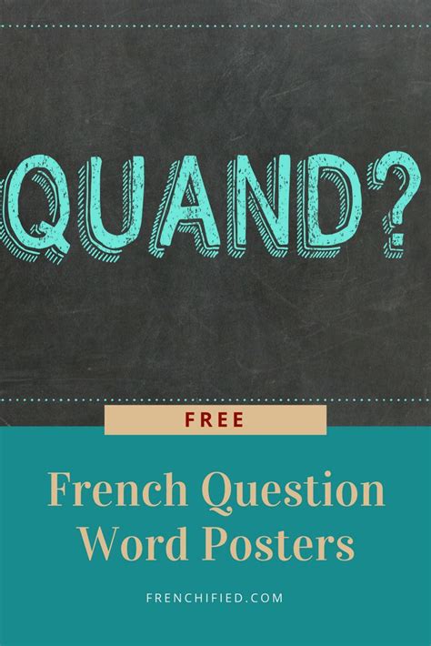 Pin by Frenchified on Question du jour | Word poster, Teaching french ...