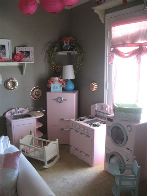 We purchased an indio extending dining table in 2018. Pretend play area. Pottery Barn Kids pink retro kitchen ...