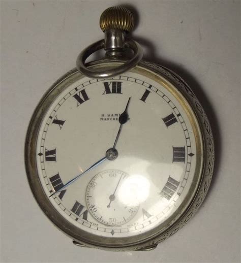 H Samuel Manchester Silver Pocket Watch Continental Hallmark C1900