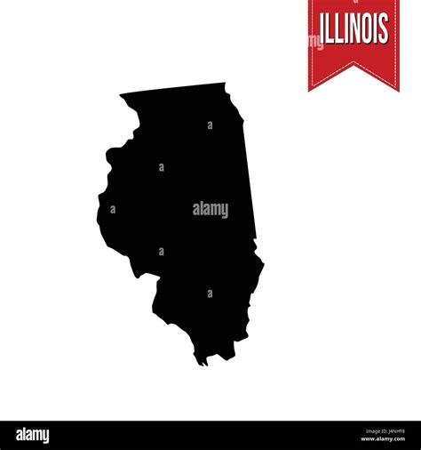 Map Of Illinois On White Background Vector Illustration Stock Vector