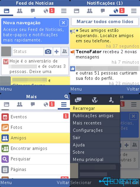 Aplicativo Do Facebook Estreia Nova Interface Nos Featurephones