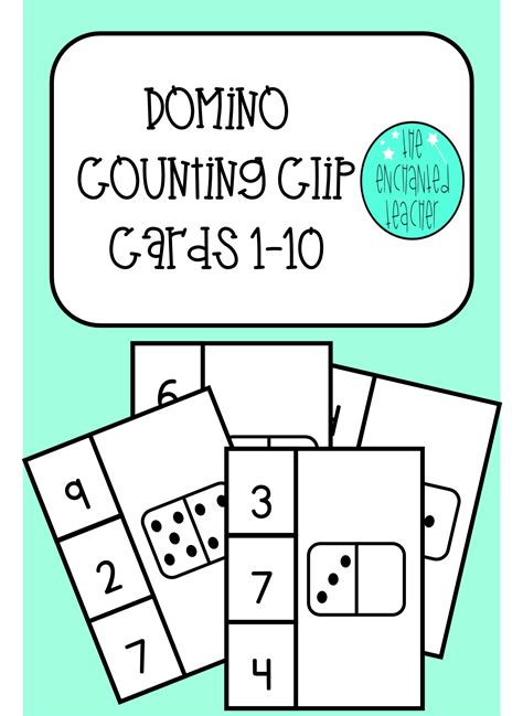 Domino Counting Clip Card Task Cards Numbers 1 10 Counting Clip Cards