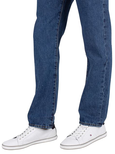 Levis 501 Original Fit Denim Jeans In Stonewash Blue For Men Lyst