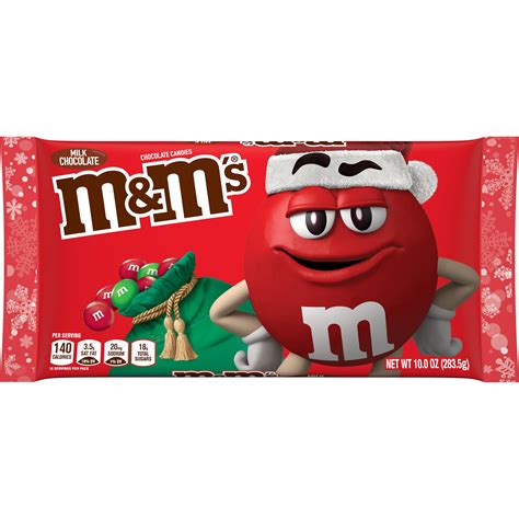 Mandms Christmas Milk Chocolate Candy Bag 10 Oz