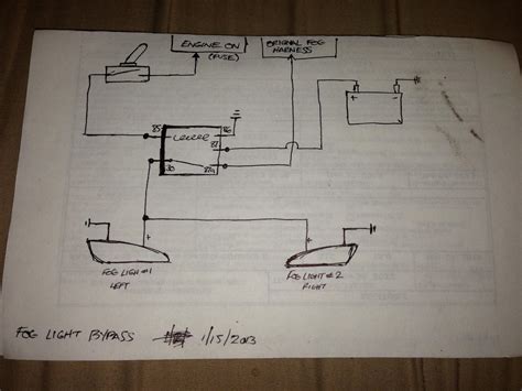 Easy wiring diagram for you. Simple Wiring Diagram to Bypass Foglights (Works w/o Headlights or w/ Highbeams)
