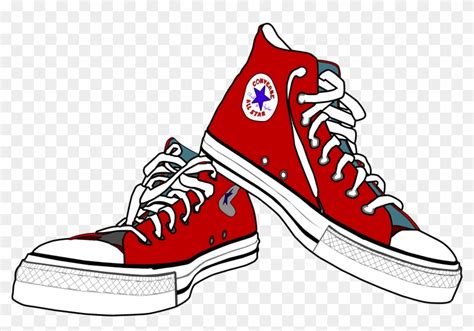 Sneakers Red Converse Pair Svg  Png Vector Clipart Cricut Silhouette