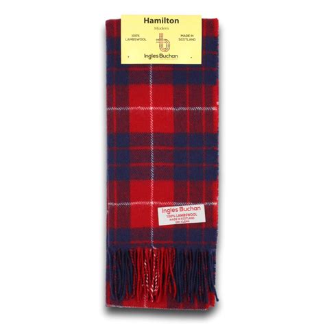 Hamilton Tartan Scarf Made In Scotland 100 Wool Plaid
