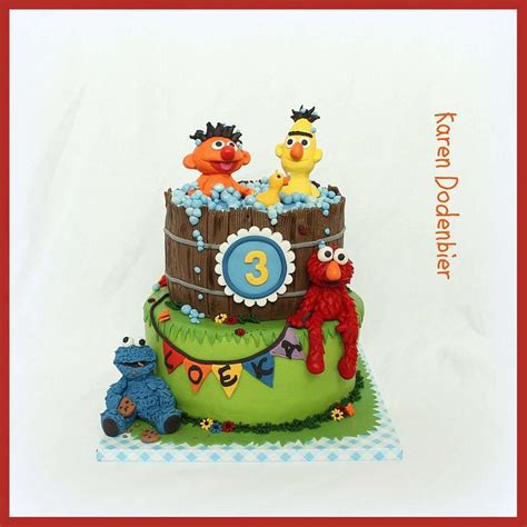 Ernie And Bert Birthday Cake Decorated Cake By Karen Cakesdecor