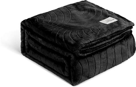 Flannel Fleece Queen Blanket Black Blanket Soft Fluffy And Warm Blanket For Bed Couch Sofa