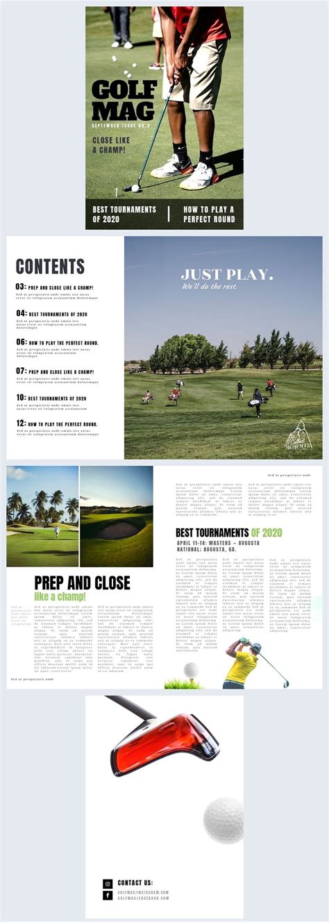 Golf Magazine Template Golf Magazine Magazine Template How To