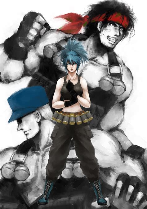 leona heidern ralf jones and clark still the king of fighters and 2 more drawn by hagane