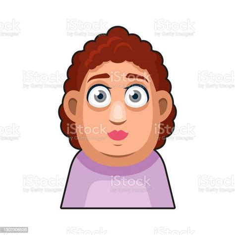 Cute Overweight Girl Avatar Character Young Woman Cartoon Style Userpic